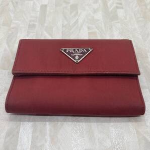 PRADA プラダ トライアングル Wホック財布 レッド 美品 正規品 送料無料