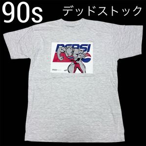 非売品 デッドストック 90S■PEPSI MAN ペプシマン■Tシャツ フリー 杢グレー 企業物 オフィシャルコピーライト ヴィンテージ オールド