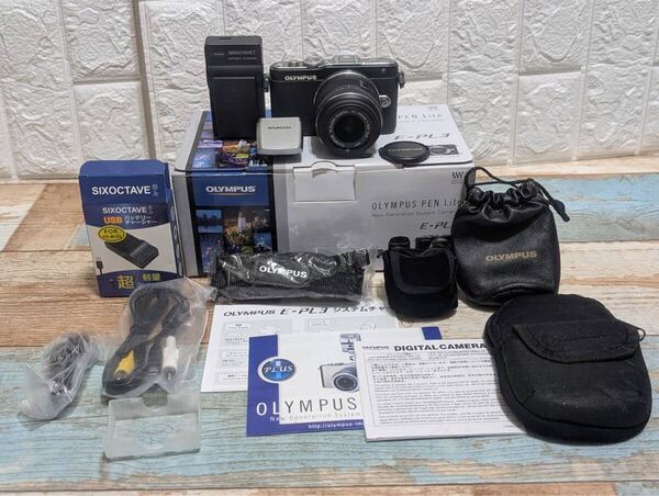 ★ 手振れ補正OK★オリンパス OLYMPUS PEN Lite E-PL3 ミラーレスカメラ ズームレンズキット 14-42mm 1:3.5-5.6 II R MSC ★送料無料★
