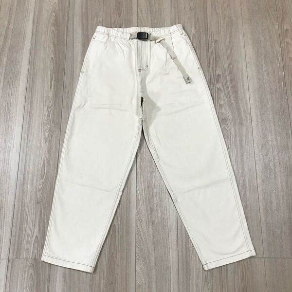B:MING by BEAMS Gramicci off whiteビーミング ビームス グラミチ 別注 ルーズ テーパード ワイド ストレッチ デニム パンツ オフホワイト