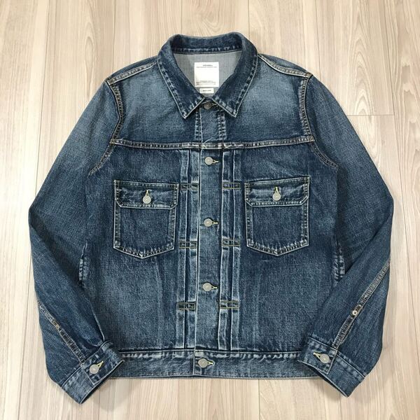 Visvim Social Sculpture 101 Denim Jacket Blue D1001 2nd 4 XL vintage ビズビム デニム ジャケット セカンド ビンテージ レザー