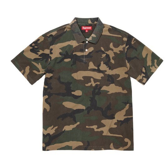 送料無料【ウッドランドカモ・XXL】Washed Camo Polo supreme 25ss 国内 新品未開封 シュプリーム ウォッシュド カモ ポロ Woodland Camo