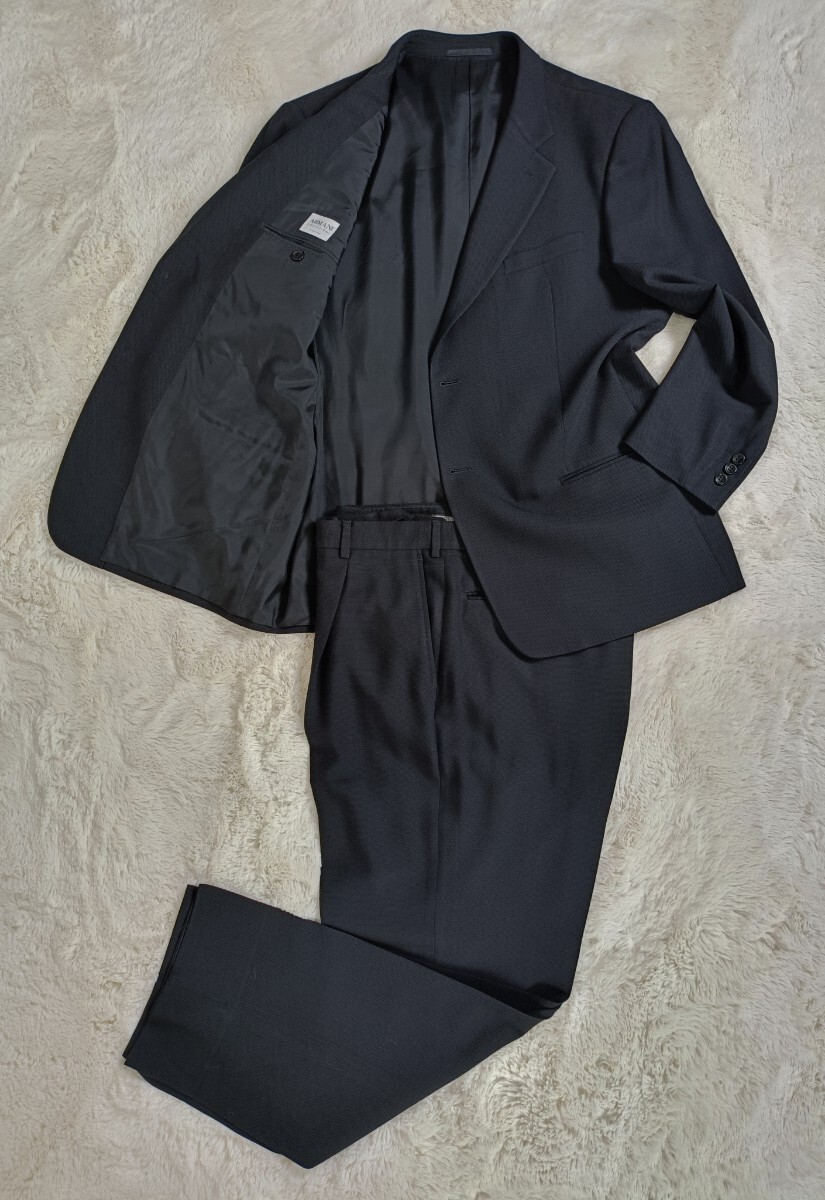 GIORGIO ARMANI ブラック　スーツ【L相当】【極美品未使用級】 GIORGIO ARMANI ブラック スーツ【L相当】【極美品未使用級