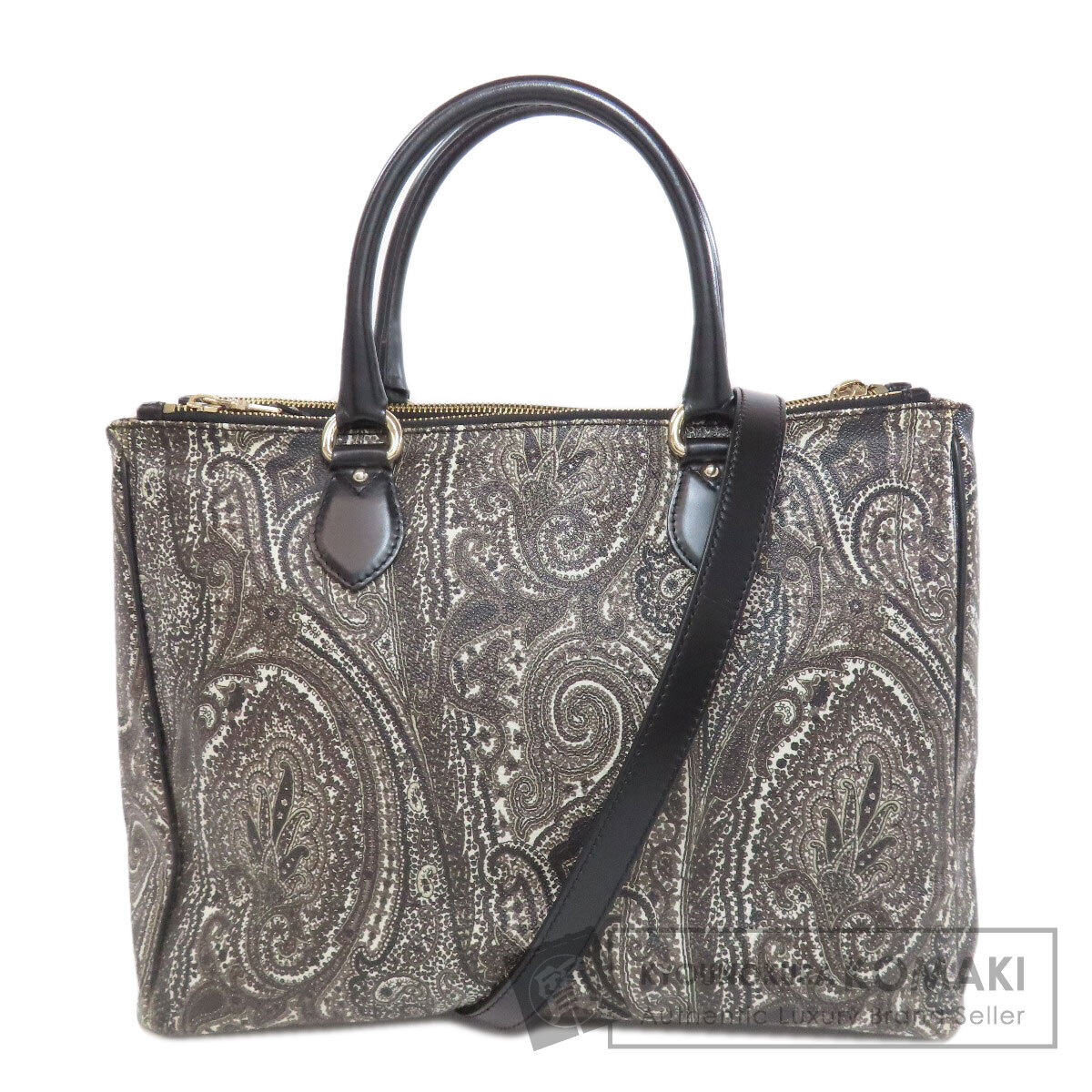 【未使用保管品】エトロ ハンドバッグ ペガサス ペイズリー ゴールド金具 ロゴ ETRO✨️エトロ ミニハンドバッグ ペイズリー E金具ロゴ レザー