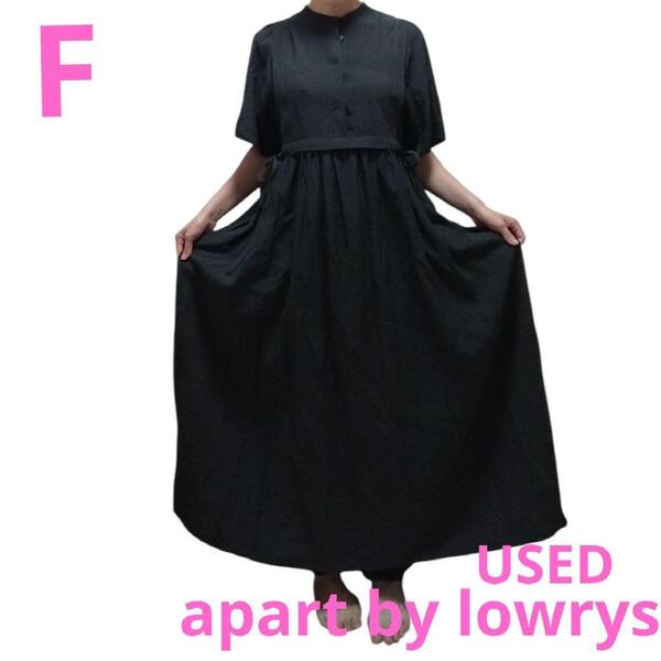 ★apart by lowrysダークグレー シャツワンピース 半袖 a0202