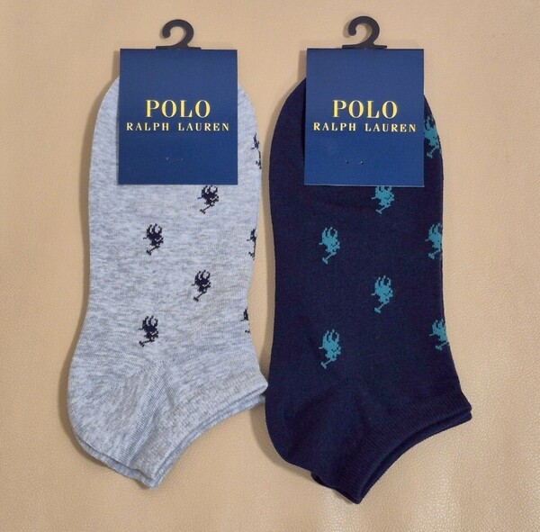 新品 未使用 タグ付き 男性 POLO RALPH LAUREN ポロラルフローレン ショートソックス 2足セット 送料無料