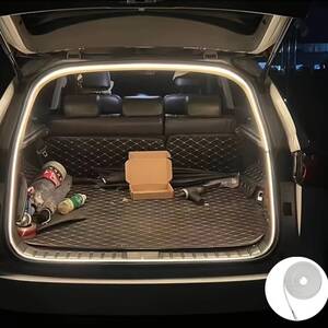 車用 LED トランクライト テープライト 400cm 4m ホワイト ベージュ 12V カット加工可 ソフト シリコン 装飾 カーライト おしゃれ t6878