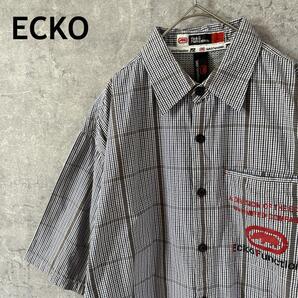 ECKO FUNCTION グラフィックチェック柄シャツ 半袖 ダボっとLメンズ