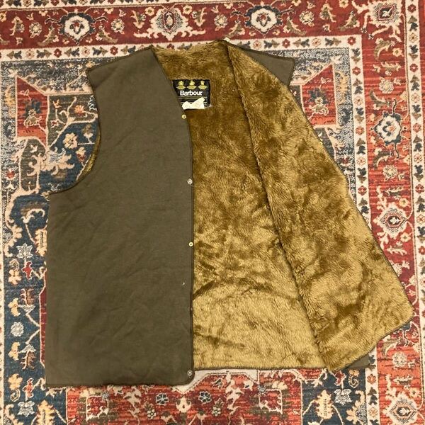 80s Barbour Liner Vest バブアー ライナーベスト ヴィンテージ 英国 王室 C46 117cm イングランド製 3ワラント A295 L リバーシブル 90s