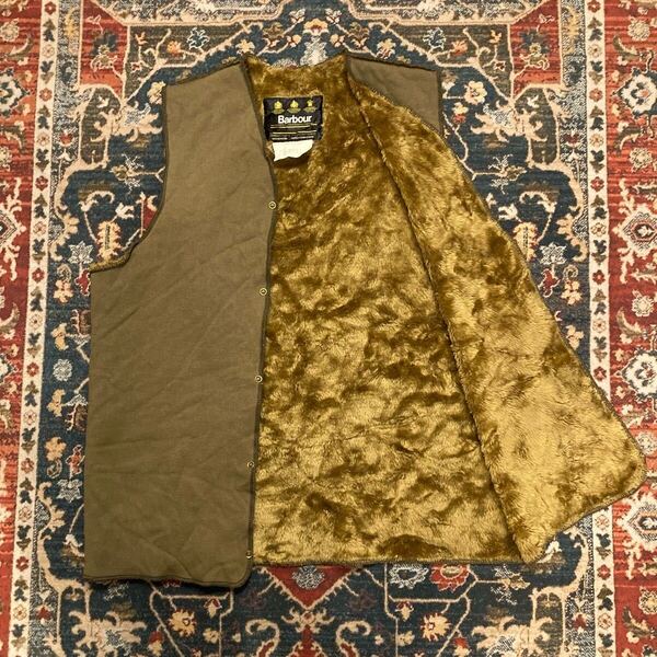 80s Barbour Liner Vest バブアー ライナーベスト ヴィンテージ 英国 王室 C40 102cm イングランド製 3ワラント A295 M リバーシブル 90s