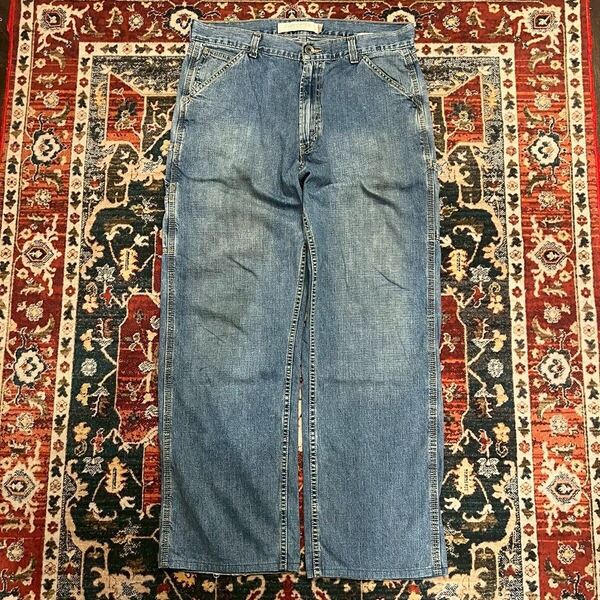 00s Levi's CARPENTER Loose Straight ペインター パンツ ヴィンテージ デニム W34 L32 W92cm リーバイス 989刻印 インディゴ 90s
