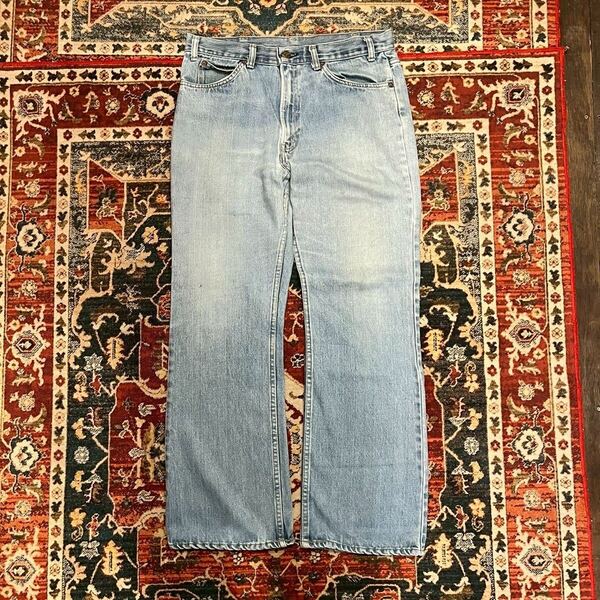70s USA製 Levi's 517 デニムパンツ ブーツカット ベルボトム フレアパンツ W88cm L相当 オレンジタブ 42タロン 8刻印 505 646 684 60s