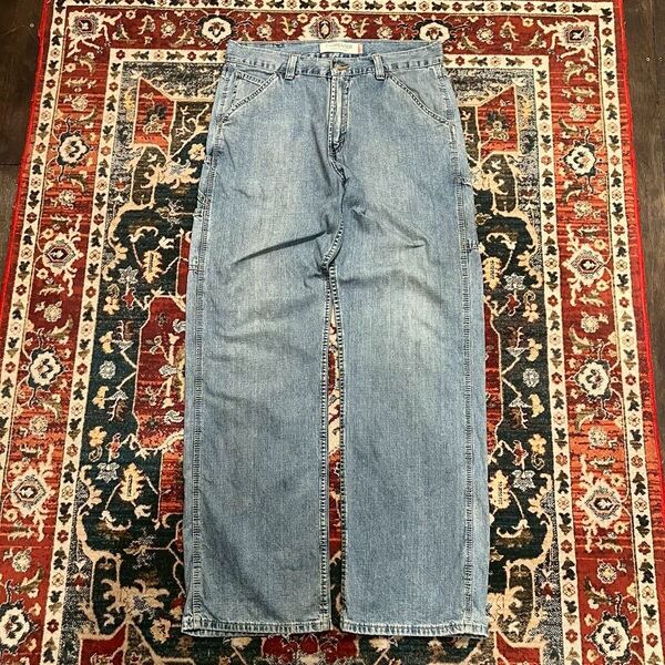 00s Levi's CARPENTER Loose Straight ペインター パンツ ヴィンテージ デニム W31 L32 W86cm リーバイス 刻印 インディゴ 90s L相当