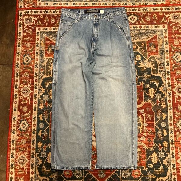 00s Levi's Silber Tab リーバイス ペインター デニムパンツ W34 L30 W90cm シルバータブ 刻印 ヴィンテージ ジーパン インディゴ 90s