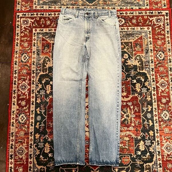 90s USA製 Levi's デニムパンツ ストレート ブーツカット ベルボトム フレア W34 L34 W86cm オレンジタブ 555刻印 505 646 684 80s