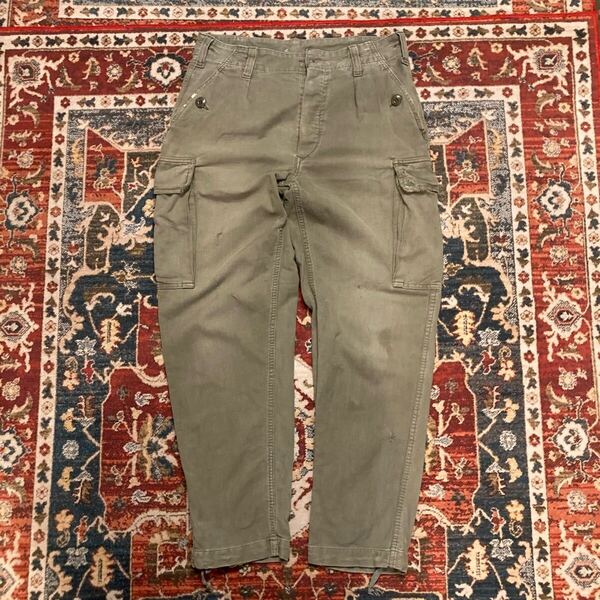 80s ドイツ軍 実物 フィールドパンツ カーゴパンツ ミリタリー Gr2 M W82cm ユーロ ヴィンテージ ワークパンツ ペインターパンツ 90s