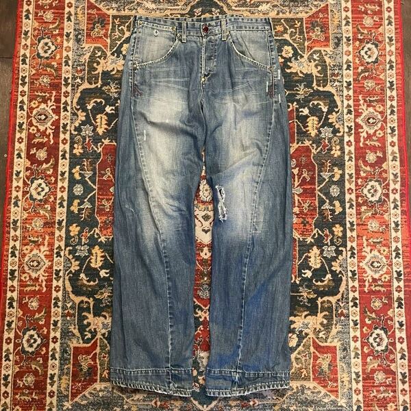 00s Levi’s Euro エンジニアード デニムパンツ 立体裁断 W32 L34 W86cm ジーンズ Engineered Jeans ユーロ リーバイス ヴィンテージ