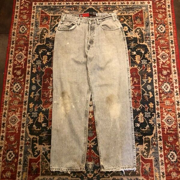 90s Levi's Silber Tab リーバイス デニムパンツ W33 L30 W82cm シルバータブ Loose 221M刻印 ジーパン ヴィンテージ インディゴ 00s