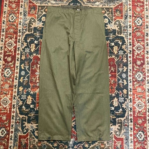 60s 東ドイツ軍 実物 NVA ワークパンツ ユーロ ミリタリー m48 W84cm カーゴパンツ ヴィンテージ スラックス サスペンダーパンツ 70s