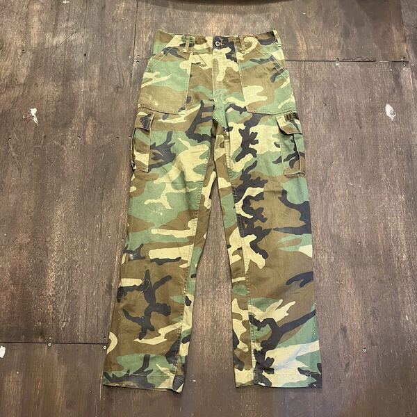 80s US Army 米軍 フィールドパンツ カーゴパンツ ウッドランドカモ アメリカ軍 迷彩 ミリタリー ヴィンテージ 森林 W82cm M相当 70s