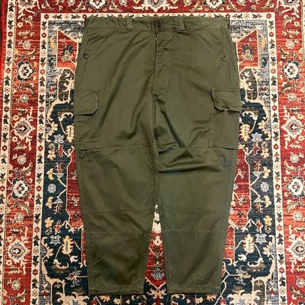 70s Dead Stock フランス軍 実物 M-64 フィールドパンツ カーゴ 108XC W108cm オリーブ ユーロ ミリタリー ヴィンテージ M64 M47 60s