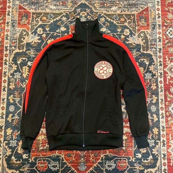 80s Puma トラックジャケット ヴィンテージ ジャージ フロッキー L ブラック プーマ ラグランスリーブ 黒 ナイロンジャケット サッカー 90s