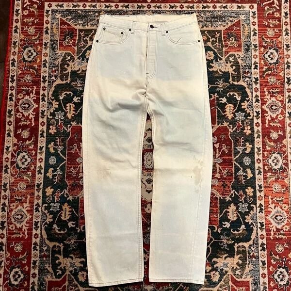 90s USA製 Levi's 501 ホワイト デニムパンツ ジーンズ W33 L32 82cm 332刻印 リーバイス コットン ヴィンテージ ワークパンツ 505 80s