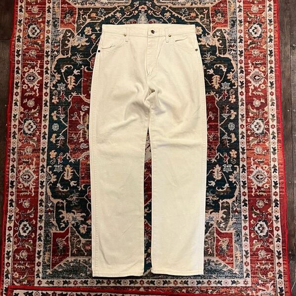 90s USA製 Wrangler ラングラー ホワイト デニムパンツ W32 L32 W84cm 13MWZWT ジップフライ ヴィンテージ アメカジ カウボーイ 80s