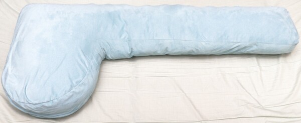 【美品】ニトリ 頭も支える抱き枕 カバー付き 紺色 約110cm 抱きまくら 洗える 寝具