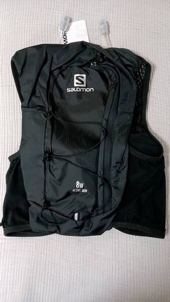 SALOMON ACTIVE SKIN 8W Sサイズ サロモン アクティブ スキン 8 ウィメンズ フラスク2個付き ハイドレーション ベスト BLACK LC1757100
