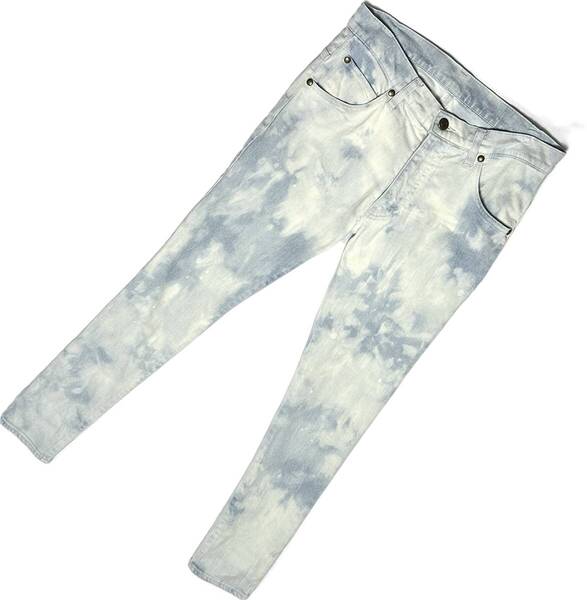 定価5.8万 1piu1uguale3 9 TAPERED PROGESSIVE STRETCH CHEMICAL DENIM PANTS サイズⅢ ウノピュ wjk akm ジュンハシモト デニムパンツ
