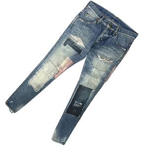 定価9.5万 1piu1uguale3 GMD DAMAGED REMAKE DENIM PANTS Ⅲ ダメージリメイクデニムパンツ wjk akm ジュンハシモト