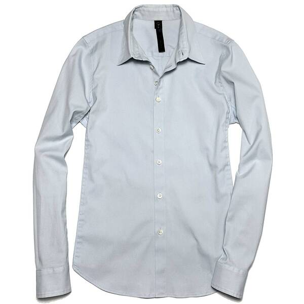 定価2.5万 wjk stretch ox sweaters shirt サイズS ブルーグレー ストレッチシャツ akm ジュンハシモト 1piu
