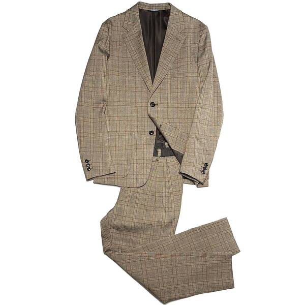 定価8.4万 junhashimoto STRETCH WOOL CHECK PATCH JACKET & 2TUCK PANTS サイズ4&2 ジュンハシモト セットアップスーツ 1piu wjk akm