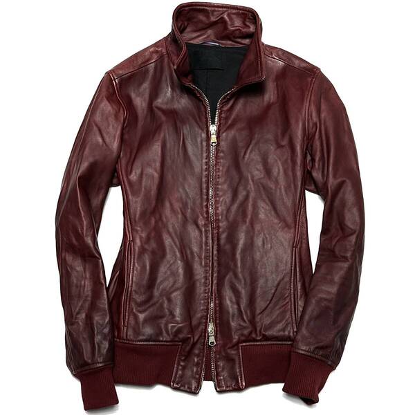 定価19万 junhashimoto COW HANDY WAX MINI COLLAR FLIGHT JACKET 2 ジュンハシモト レザージャケット ライダース wjk akm 1piu