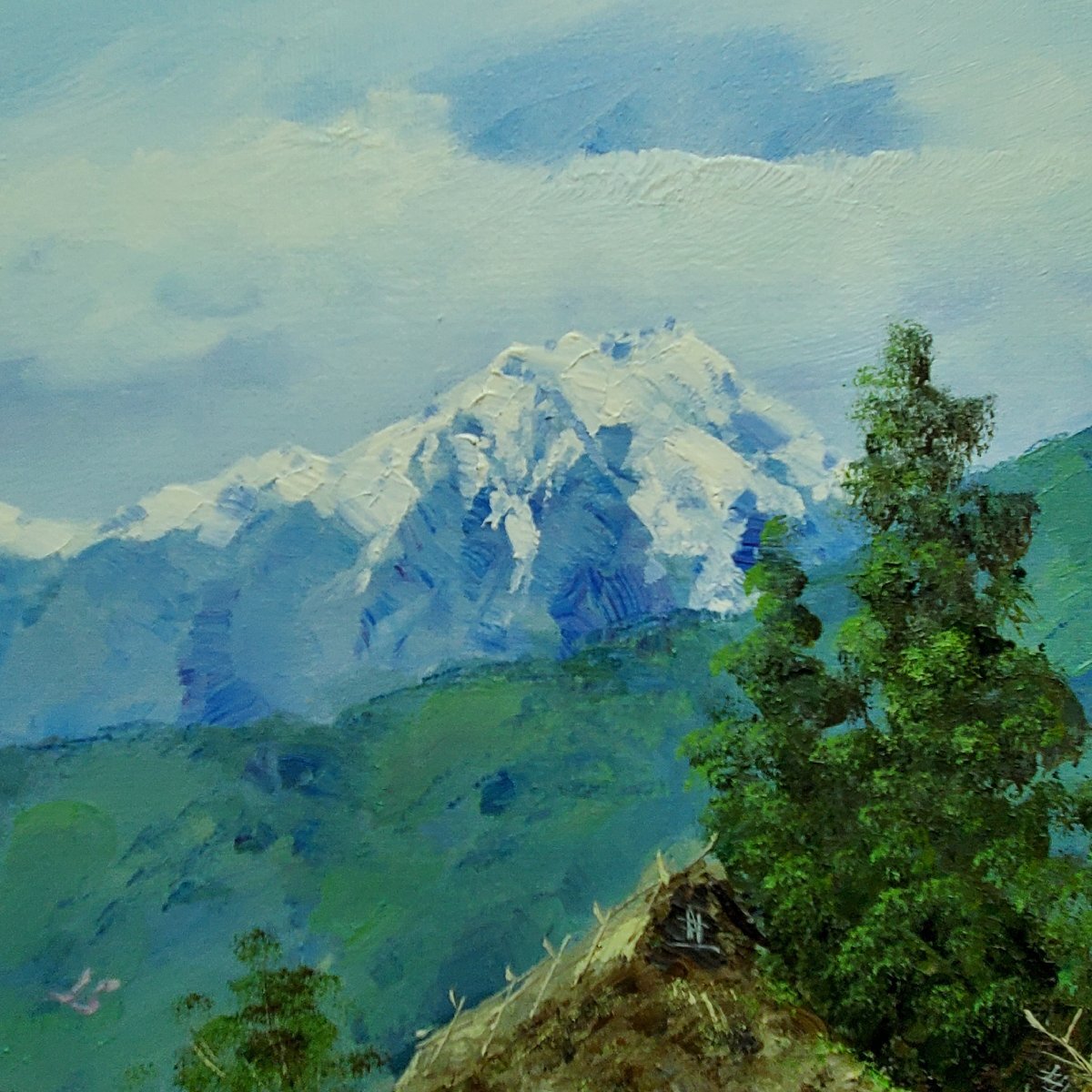 絵画 油絵 風景画 Amazon.co.jp: 小林幸三 梓川 F10号 ゴールド 受注制作 油彩画