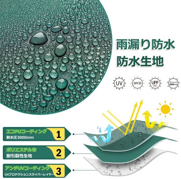シェード アウトドア ポール付き 日除け 遮熱 遮光 防水タープ キャンプ