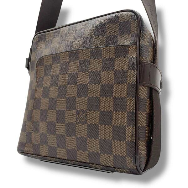 【極美品】LOUIS VUITTON ルイヴィトン オラフPM ダミエ エベヌ ショルダーバッグ レザー PVC 茶色 ブラウン系 斜め掛け
