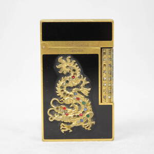【着火確認済】S.T.Dupont デュポン ドラゴン 龍 ラインストーン ガスライター 2506-N0087K(NT)