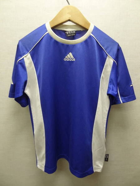 全国送料無料 アディダス adidas 子供服 キッズ 男&女 ポリエステル100% 素材 サッカー 等半袖 青色スポーツゲームTシャツ 140