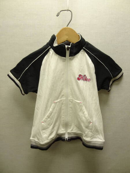 全国送料無料 レア!!ナイキ NIKE 子供服キッズベビー 女の子 綿100%素材 半袖 ジップアップカットソー 100