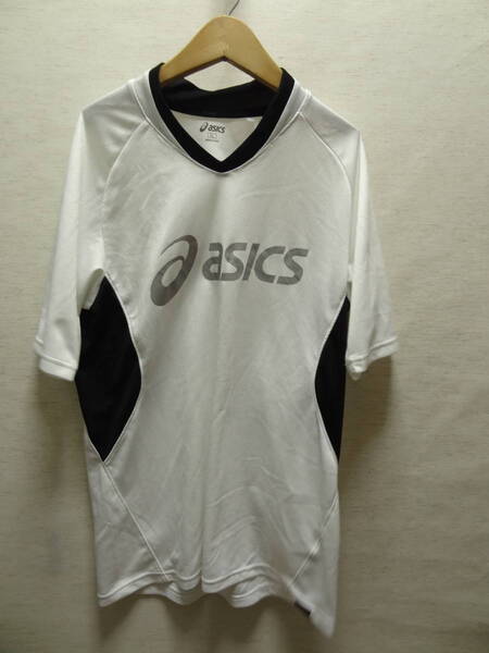 全国送料無料 アシックス ASICS メンズ ポリエステル100%素材 サッカーフットサル等スポーツ用 半袖 BIGロゴ ゲームTシャツ XLサイズ