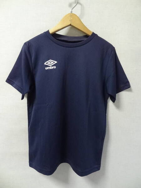 全国送料無料 アンブロ UMBRO デサント 子供服キッズ男&女の子 サッカー等スポーツ 半袖 紺色 ポリエステル100%素材 ゲームTシャツ 140