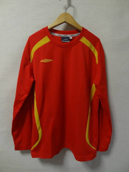 全国送料無料 USA古着 アンブロ UMBRO 子供服キッズ男&女の子 サッカー等スポーツ 長袖 赤色 ポリエステル100% Tシャツ 160(15)