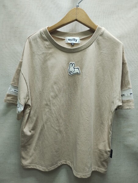 全国送料無料 ほぼ新品 ミッフィー miffy X ピンクラテ Pink latte ワールド レディース 半袖 ベージュ色 Tシャツ XS/150サイズ