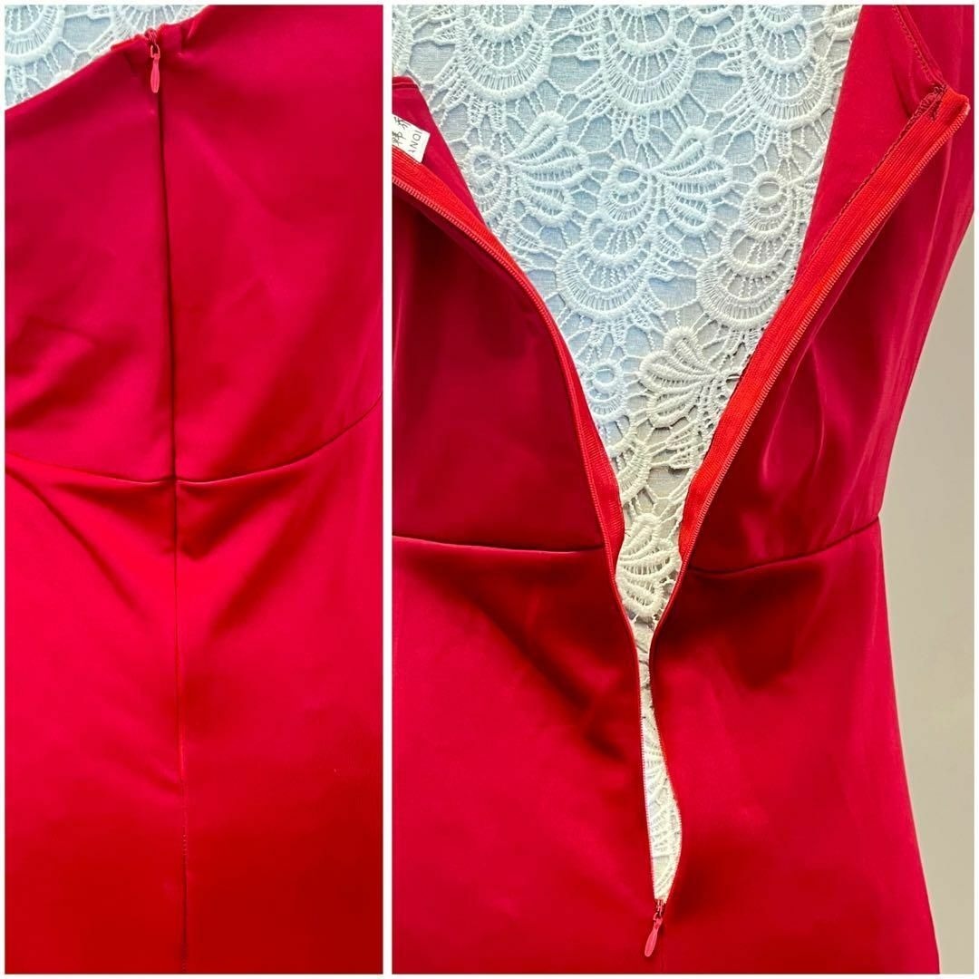 ロングドレス　スリット入り　アシンメトリー　マーメイドドレス　ワインレッド・赤　ナイトドレス　Lサイズ　フォーマル　セクシードレス_サムネイル画像7