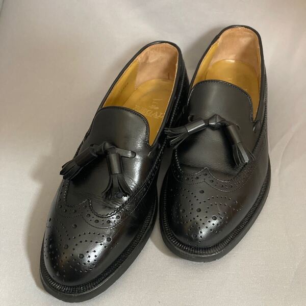 【美品】REGAL サイズ23.5cm リーガル タッセル ローファー ウィングチップ黒 レディース 革靴 レザー シューズ