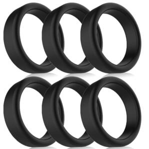 コックリング 仮性包茎矯正 勃起不全 早漏改善 防止 ペニス 亀頭露出 増大 シリコン製 シングルタイプ6個セット 黒 匿名取引OK送料込