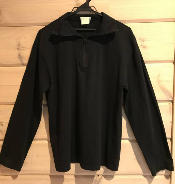 アニエスベー オム agnis b homme PARIS 長袖ハーフジップカットソー メンズ 日本製 コットン 黒ブラック ハイネック 中古着 Tシャツ USED