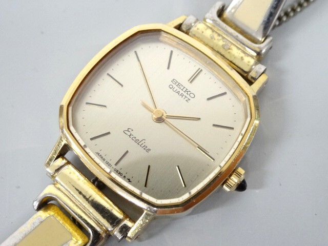 稼働 SEIKO EXCELINE 腕時計 10K金無垢/SSケース 347 稼働 SEIKO EXCELINE 腕時計 10K金無垢/SSケース 347 JA-0220